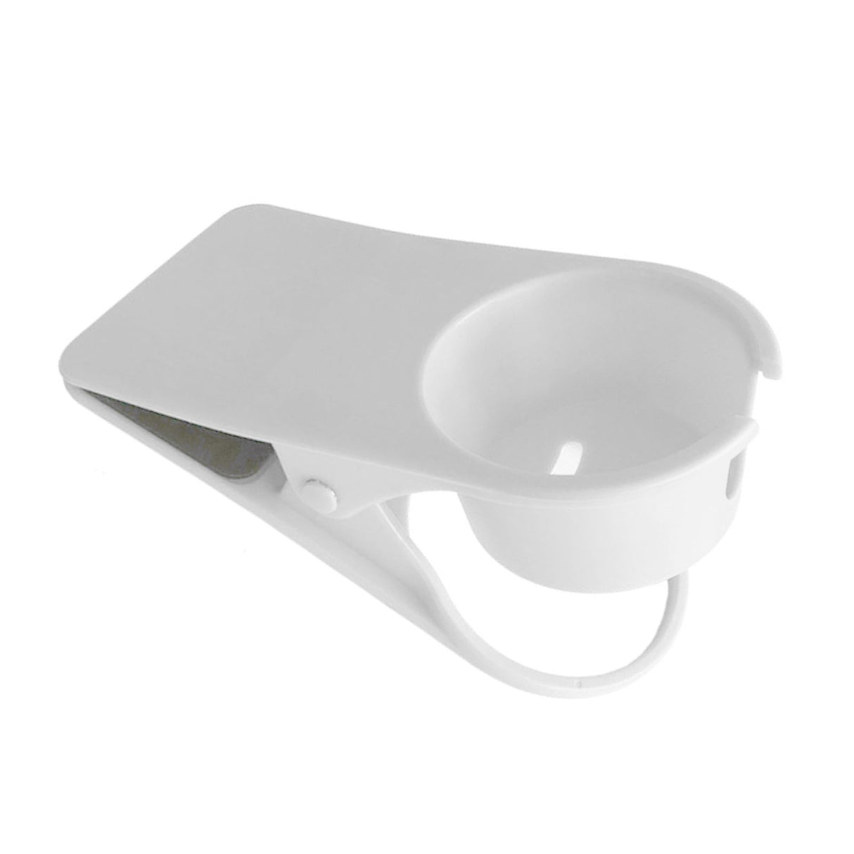 Desk Cup Holder Clip Space Saving Large Multifunctional Table Clamp Mug Stand for Beverage Bottle White