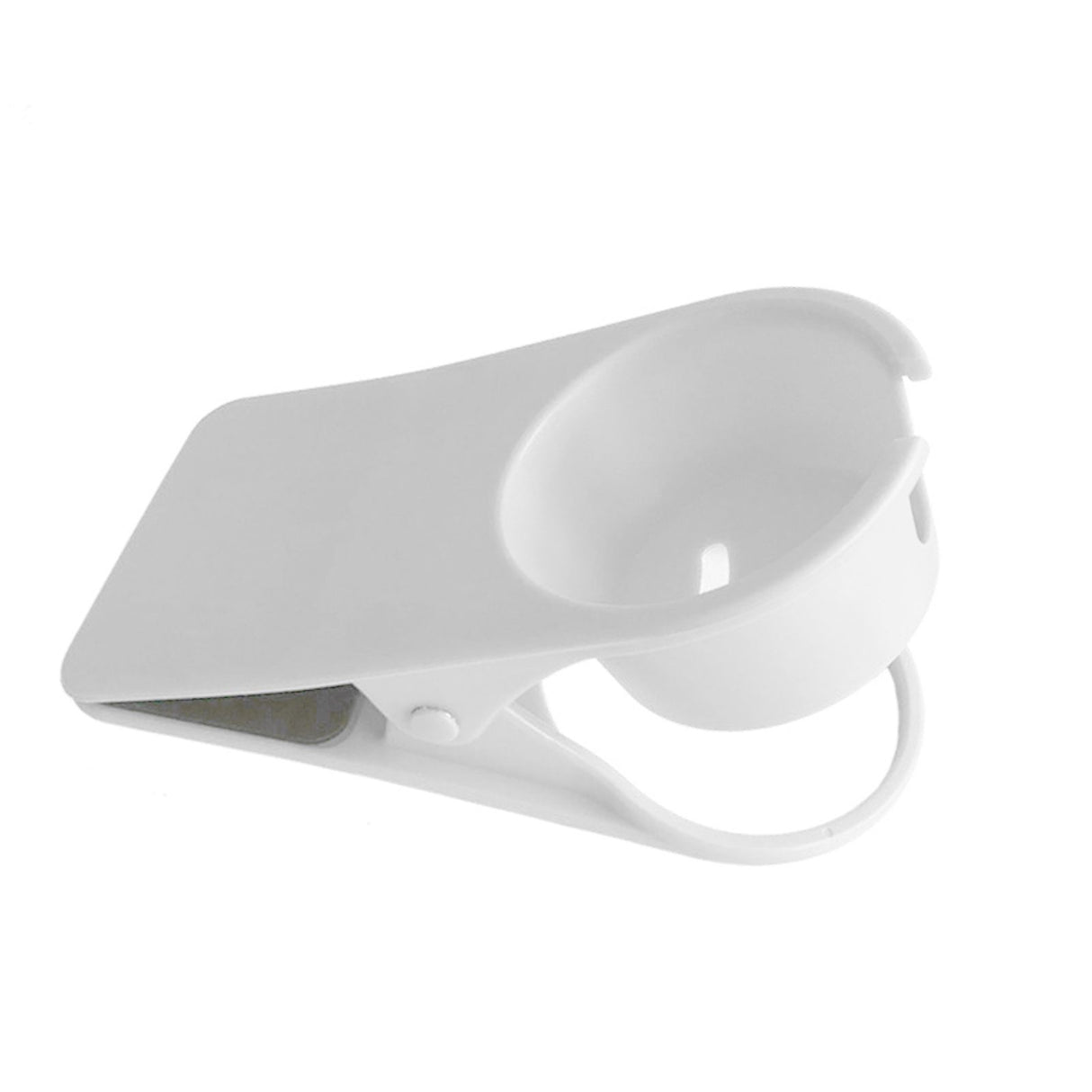 Desk Cup Holder Clip Space Saving Large Multifunctional Table Clamp Mug Stand for Beverage Bottle White