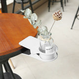 Desk Cup Holder Clip Space Saving Large Multifunctional Table Clamp Mug Stand for Beverage Bottle White