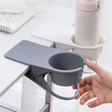 Desk Cup Holder Clip Space Saving Large Multifunctional Table Clamp Mug Stand for Beverage Bottle White - Extra Image