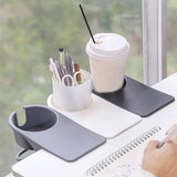 Desk Cup Holder Clip Space Saving Large Multifunctional Table Clamp Mug Stand for Beverage Bottle White