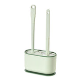 Long Handle Toilet Brush Set Deep Cleansing Multifunctional Hanging Toilet Brush Set for Bathroom Green