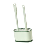 Long Handle Toilet Brush Set Deep Cleansing Multifunctional Hanging Toilet Brush Set for Bathroom Green