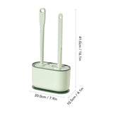 Long Handle Toilet Brush Set Deep Cleansing Multifunctional Hanging Toilet Brush Set for Bathroom Green
