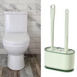 Long Handle Toilet Brush Set Deep Cleansing Multifunctional Hanging Toilet Brush Set for Bathroom Green - Extra Image