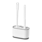 Long Handle Toilet Brush Set Deep Cleansing Multifunctional Hanging Toilet Brush Set for Bathroom Pearl White