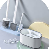 Long Handle Toilet Brush Set Deep Cleansing Multifunctional Hanging Toilet Brush Set for Bathroom Pearl White