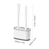 Long Handle Toilet Brush Set Deep Cleansing Multifunctional Hanging Toilet Brush Set for Bathroom Pearl White - Extra Image