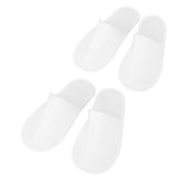 18 Pair Disposable Slippers Prevent Slip Waterproof Sole Soft Lightweight Guest Slippers for Hotel Travel Spa White