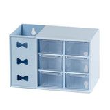 Pen Desk Shelf Dustproof 6 Drawers Pen Organization Storage Shelf for Students Office People Blue