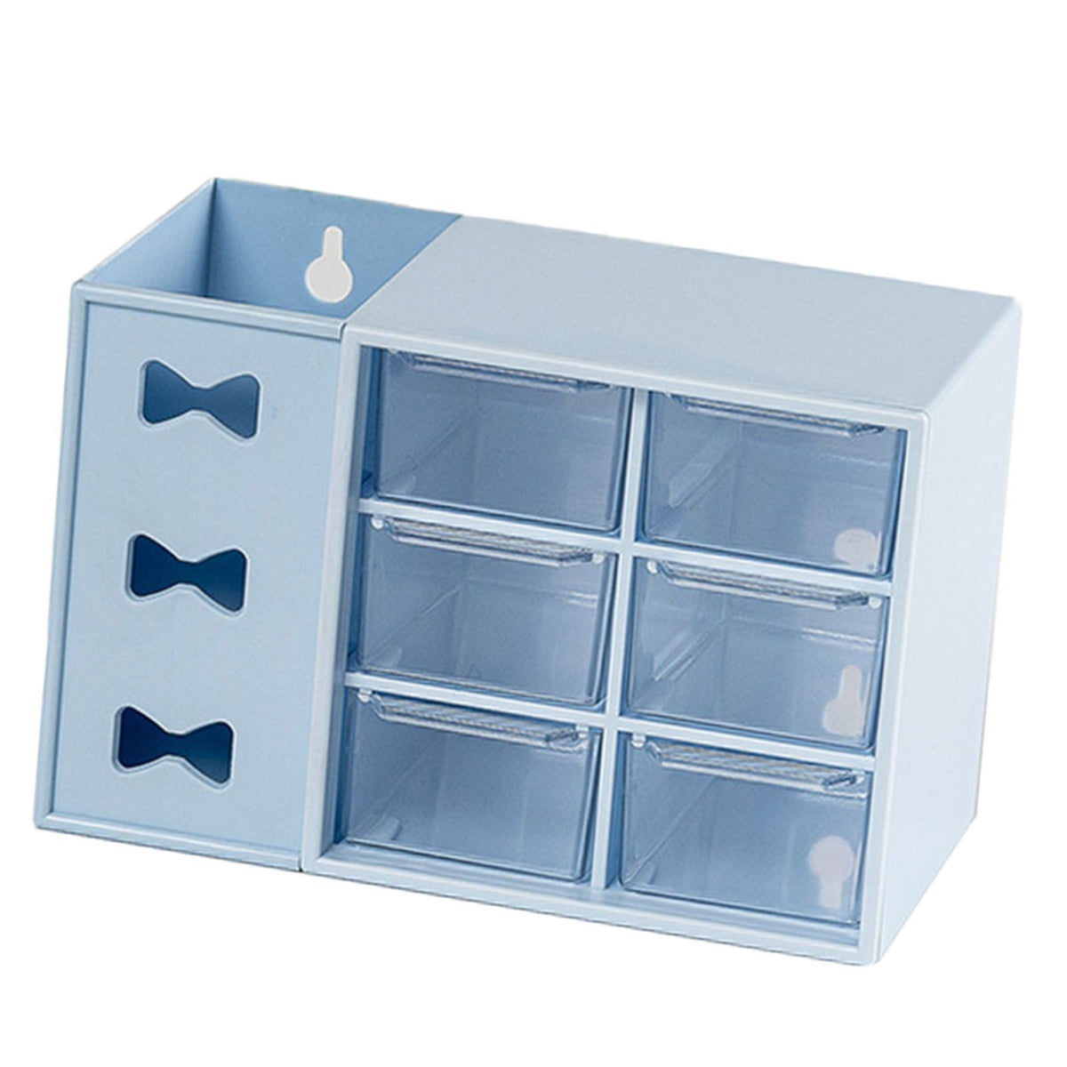 Pen Desk Shelf Dustproof 6 Drawers Pen Organization Storage Shelf for Students Office People Blue