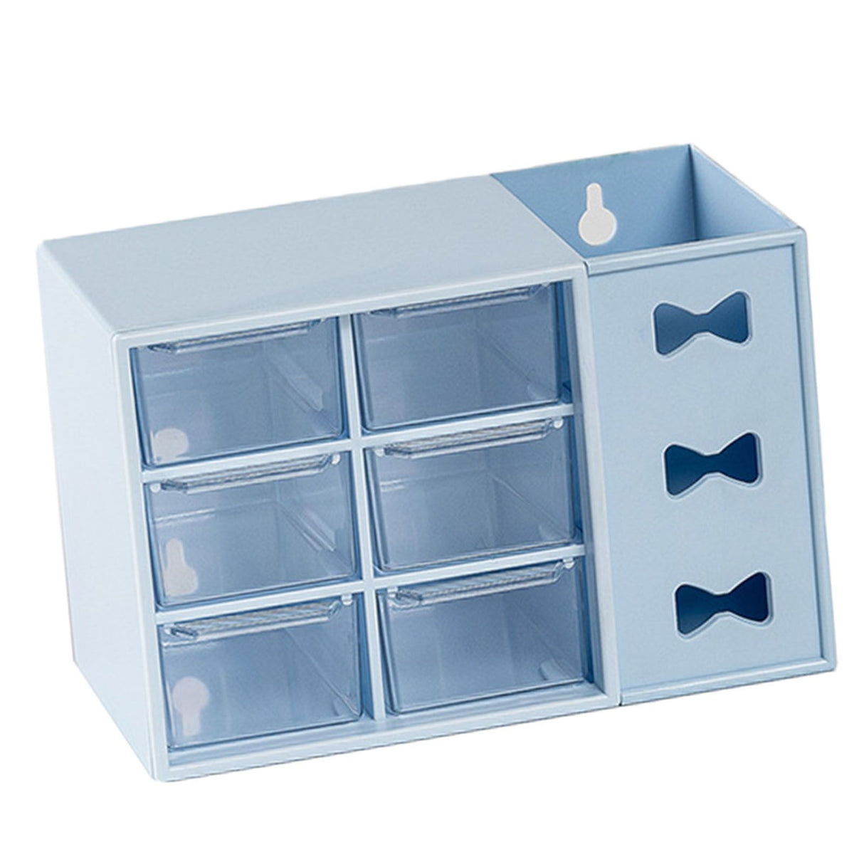 Pen Desk Shelf Dustproof 6 Drawers Pen Organization Storage Shelf for Students Office People Blue