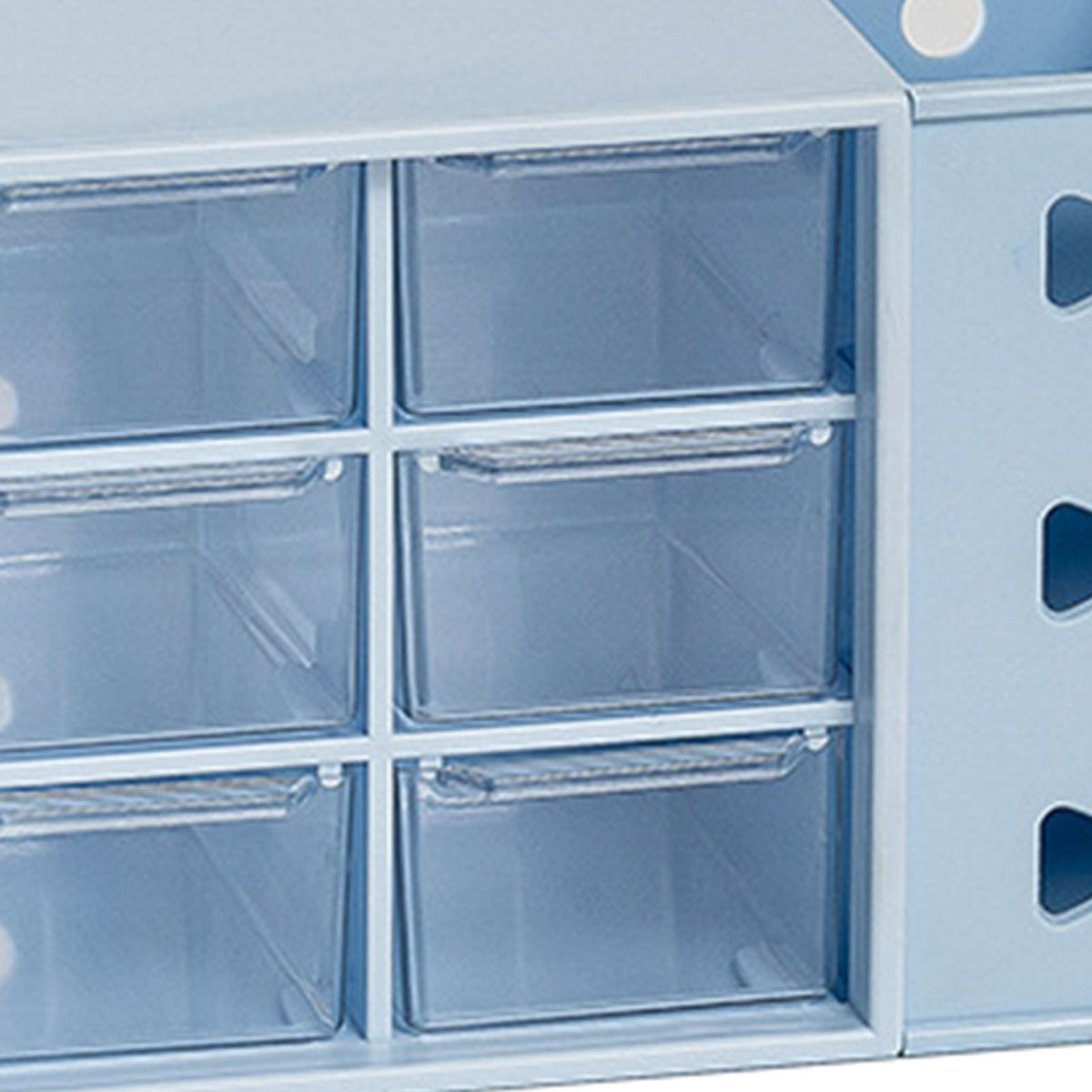 Pen Desk Shelf Dustproof 6 Drawers Pen Organization Storage Shelf for Students Office People Blue