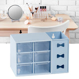 Pen Desk Shelf Dustproof 6 Drawers Pen Organization Storage Shelf for Students Office People Blue