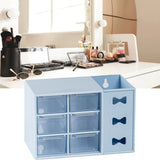 Pen Desk Shelf Dustproof 6 Drawers Pen Organization Storage Shelf for Students Office People Blue