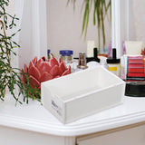 Desktop Storage Box Plastic Desk Makeup Organizer Stationery Supplies Storage Box with Drawer White