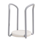 Bowl Organizer Multiple Functional Retractable Dish Drying Rack for Kitchen Counter Grey and White