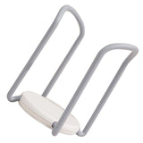 Bowl Organizer Multiple Functional Retractable Dish Drying Rack for Kitchen Counter Grey and White - Side View