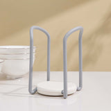 Bowl Organizer Multiple Functional Retractable Dish Drying Rack for Kitchen Counter Grey and White
