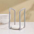 Bowl Organizer Multiple Functional Retractable Dish Drying Rack for Kitchen Counter Grey and White