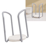 Bowl Organizer Multiple Functional Retractable Dish Drying Rack for Kitchen Counter Grey and White - Rear View