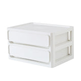 Storage Drawer Multi Layers Stackable Dustproof Desktop Storage Box Organizer for Student Dormitory Home Cosmetics 2 Layers White