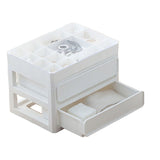 Storage Drawer Multi Layers Stackable Dustproof Desktop Storage Box Organizer for Student Dormitory Home Cosmetics 2 Layers White - Top-Down View