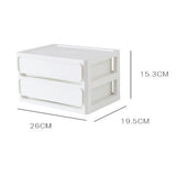 Storage Drawer Multi Layers Stackable Dustproof Desktop Storage Box Organizer for Student Dormitory Home Cosmetics 2 Layers White