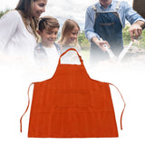 Cooking Apron Waterproof Adjustable Neck Strap Breathable Soft Kitchen Bib Apron with Pocket for Barbecue Baking 2pcs Orange