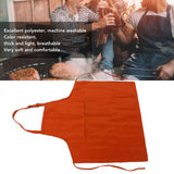 Cooking Apron Waterproof Adjustable Neck Strap Breathable Soft Kitchen Bib Apron with Pocket for Barbecue Baking 2pcs Orange