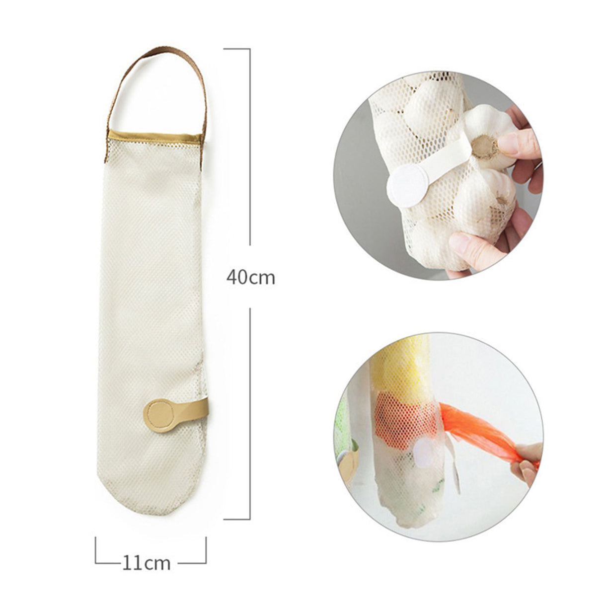 Fruit Storage Net Bag Breathable Reusable Hanging Storage Bag for Vegetable Onions Garlic