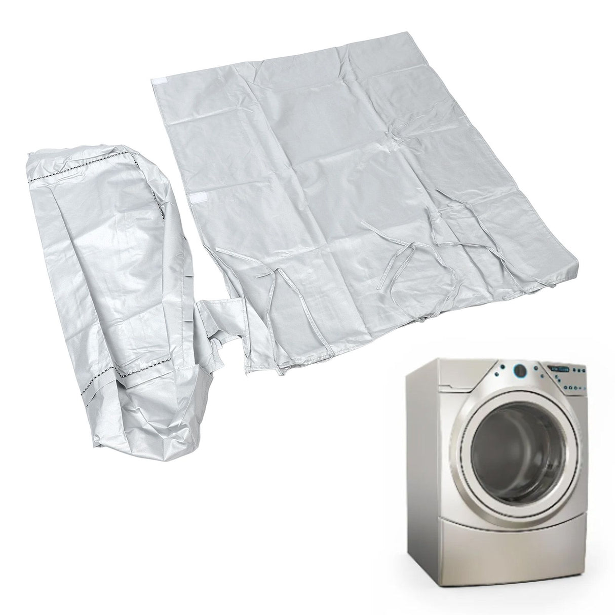 Washing Machine Cover Waterproof Sunscreen Dustproof Durable Thickened Washer Cover for Home Kitchen Laundry Silver
