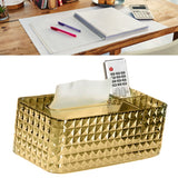 Tissue Storage Box Rhombus Texture Side Partition Towel Napkin Container Case Transparent Gold - 45-Degree Angle