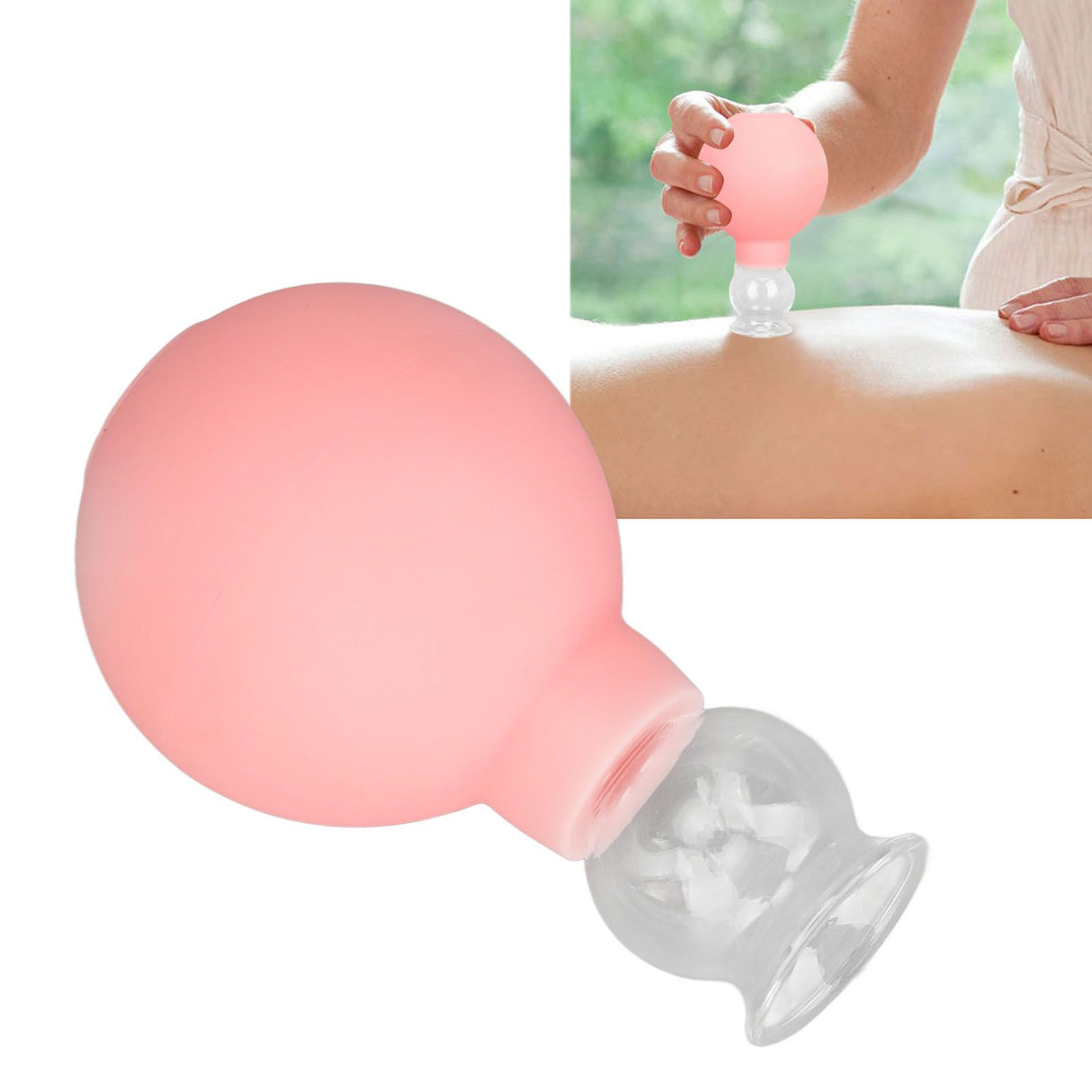Glass Silicone Cupping Cup Vacuum Suction Massage Therapy for Face Skin Beauty Tool Model 1