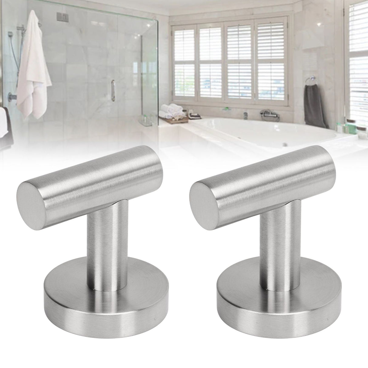 Towel Hooks Stainless Steel Wall Mounted Heavy Duty Robe Hook Holder for Coat Hat Bathroom Kitchen Silver