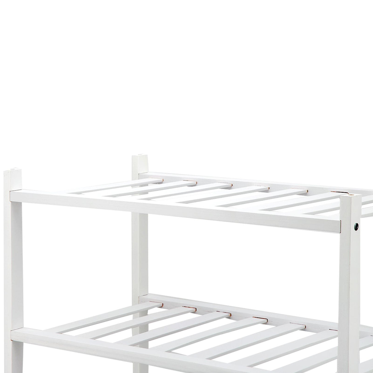 4 Tier Shoe Rack White Stackable Shoes Rack Organizer Multifunctional Bamboo Shoe Rack for Home Hotel Dorm