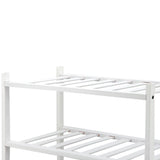 4 Tier Shoe Rack White Stackable Shoes Rack Organizer Multifunctional Bamboo Shoe Rack for Home Hotel Dorm