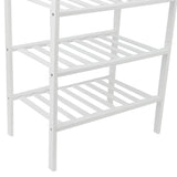 4 Tier Shoe Rack White Stackable Shoes Rack Organizer Multifunctional Bamboo Shoe Rack for Home Hotel Dorm - Extra Image