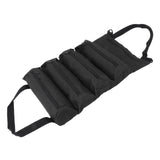 Roll Up Tool Bag 5 Zipper Pockets Portable Oxford Cloth Electricians Tool Bag for Carpenter Plumber Black - Front View