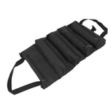 Roll Up Tool Bag 5 Zipper Pockets Portable Oxford Cloth Electricians Tool Bag for Carpenter Plumber Black - 45-Degree Angle