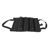 Roll Up Tool Bag 5 Zipper Pockets Portable Oxford Cloth Electricians Tool Bag for Carpenter Plumber Black - Rear View