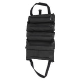 Roll Up Tool Bag 5 Zipper Pockets Portable Oxford Cloth Electricians Tool Bag for Carpenter Plumber Black