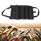 Roll Up Tool Bag 5 Zipper Pockets Portable Oxford Cloth Electricians Tool Bag for Carpenter Plumber Black - Extra Image