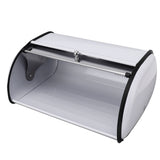 Bread Bin Bread Box Bread Holder Storage Container With Small Window for Kitchen Countertop White - Top-Down View