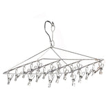 Clothes Drying Hanger Stainless Steel Multi Clip Laundry Drip Hanging Rack for Underwear Socks Hat No Loop Square