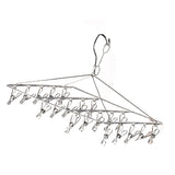 Clothes Drying Hanger Stainless Steel Multi Clip Laundry Drip Hanging Rack for Underwear Socks Hat No Loop Square