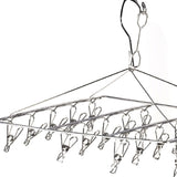 Clothes Drying Hanger Stainless Steel Multi Clip Laundry Drip Hanging Rack for Underwear Socks Hat No Loop Square