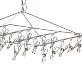 Clothes Drying Hanger Stainless Steel Multi Clip Laundry Drip Hanging Rack for Underwear Socks Hat No Loop Square