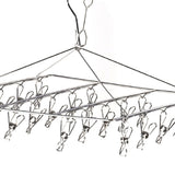 Clothes Drying Hanger Stainless Steel Multi Clip Laundry Drip Hanging Rack for Underwear Socks Hat No Loop Square