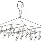 Clothes Drying Hanger Stainless Steel Multi Clip Laundry Drip Hanging Rack for Underwear Socks Hat No Loop Square